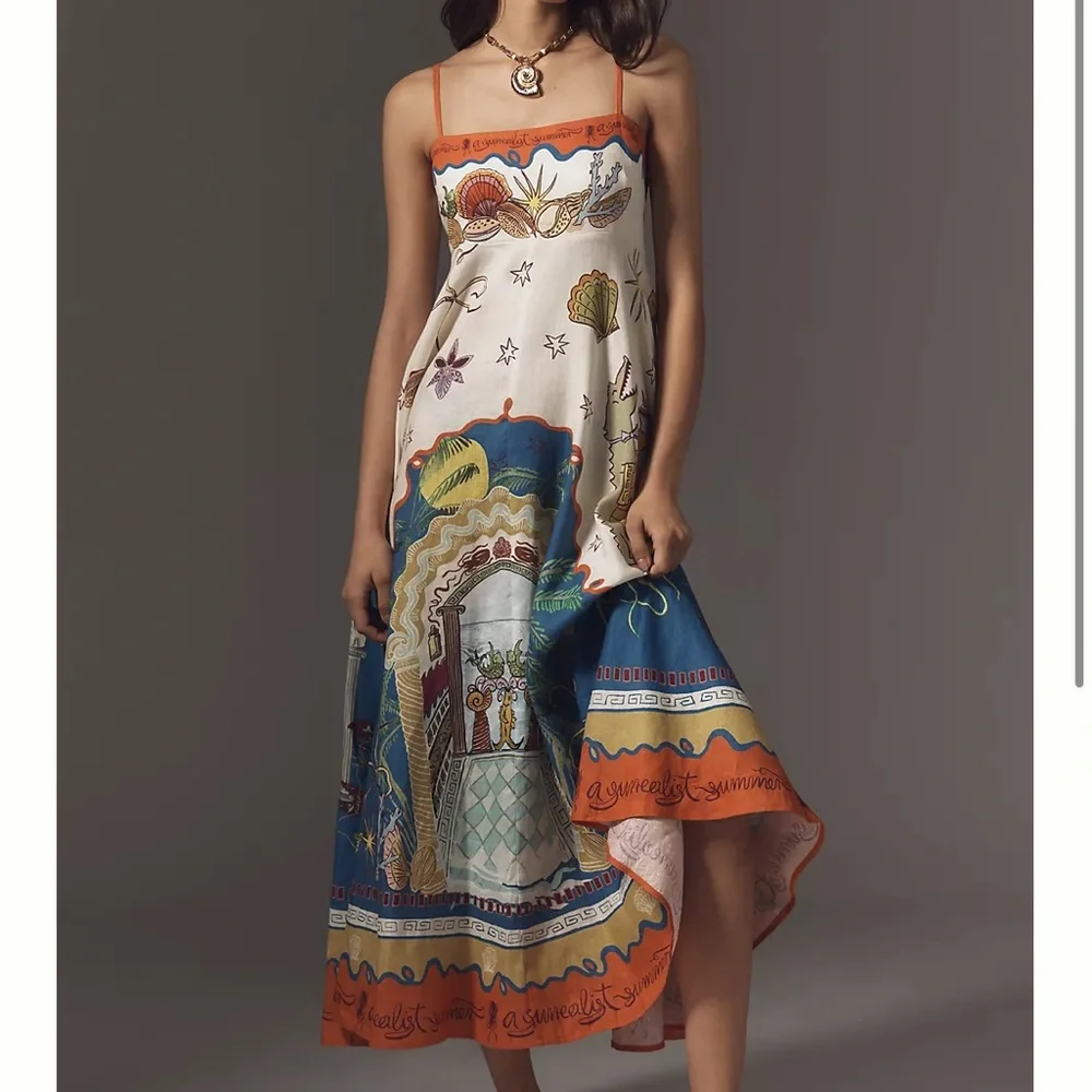 ALÉMAIS Surrealist Summer Linen Sundress - Picture 2 of 5